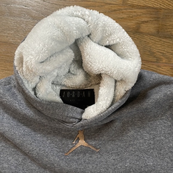 Jordan size medium sweatshirt with fur hood. this is one of a kind!! - Picture 2 of 4
